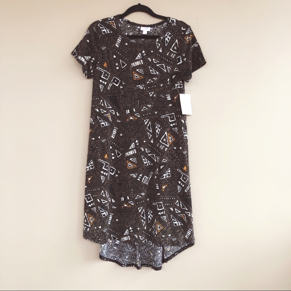 NEW • Lularoe • Carly Aztec Olive Green Dress XS